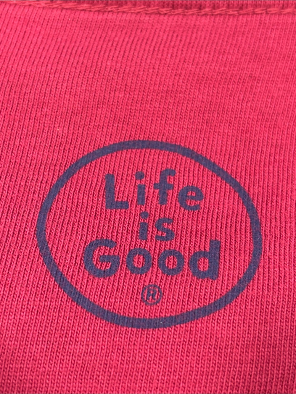 Life Is Good Deep Raspberry Long-Sleeve Tee with Cat Shadow - Picture 4 of 8